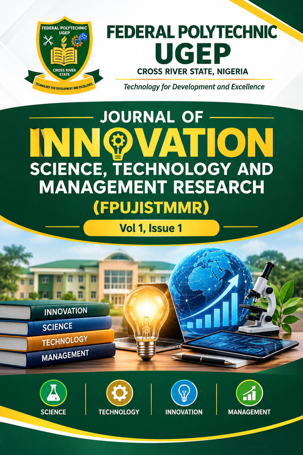 Federal Polytechnic Ugep Journal of Innovation Science, Technology and Management Research (FPUJISTM journal cover